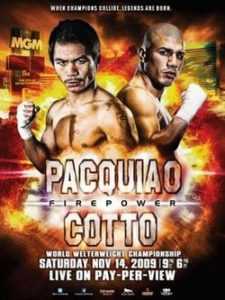 Manny Pacquiao vs Miguel Cotto: World Boxing Organization welterweight championship